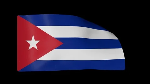 Cuba Full Flag plus Alpha Channel 库存影片 87226731
