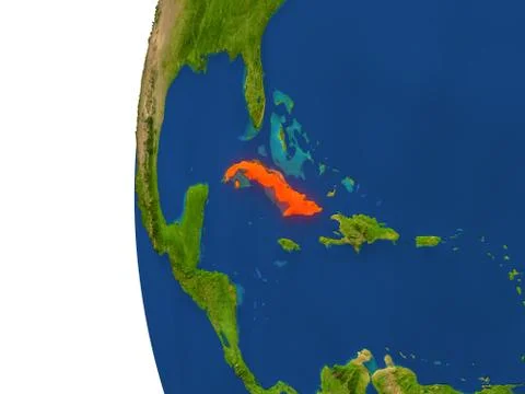 Cuba on globe Illustrazione stock
