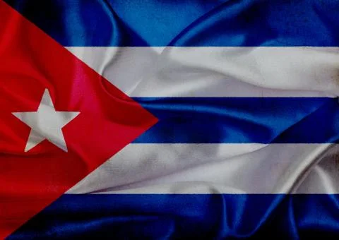 Cuba grunge waving flag Stock Illustration