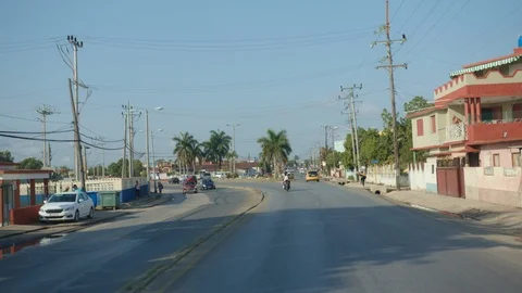 CUBA Handheld Driver POV on Main Road, 4K Stock Footage 126927084