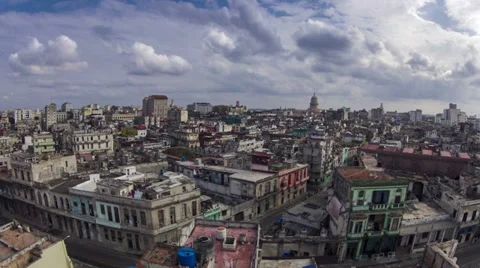 Cuba Havana time lapse cloudscape Stock Footage 33841569