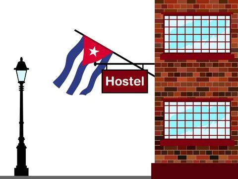Cuba Hostels Vector Illustration Stock Illustration