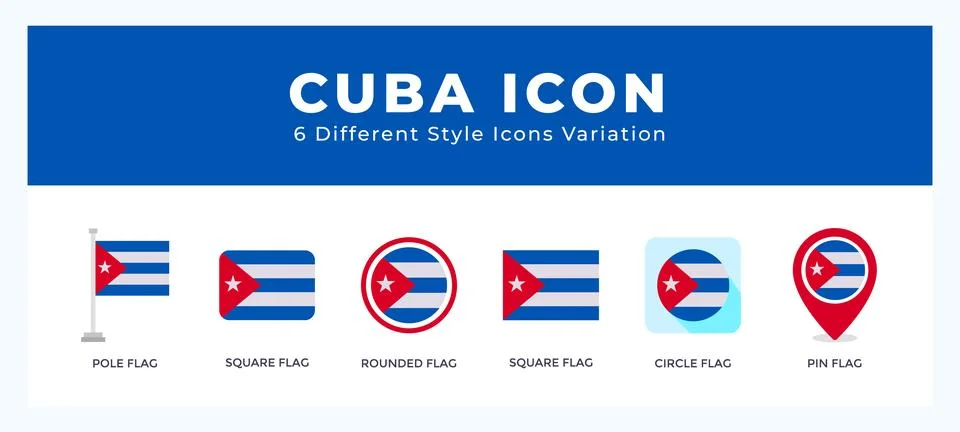Cuba icon set. Design elements for logo Stock Illustration