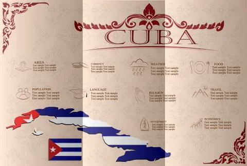 Cuba infographics, statistical data, sights. Vector illustration Stock Illustration