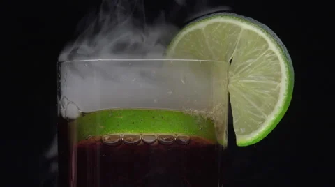 Cuba libre and dry ice smoke Stock-Footage 55160539