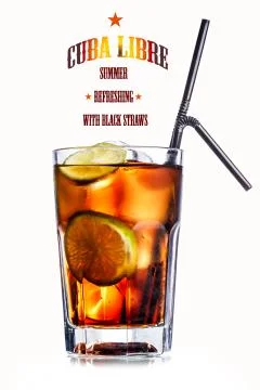 Cuba libre cocktail Stock Illustration