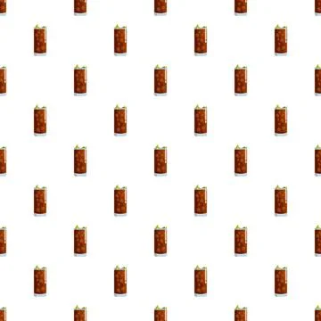 Cuba libre cocktail long drink pattern repeating background イラスト素材