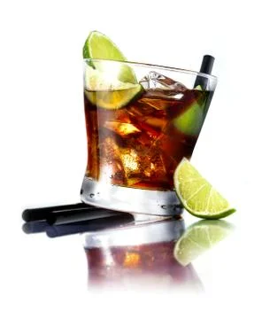 Cuba libre cocktail Stock Photos