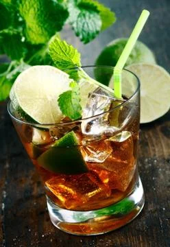Cuba libre drink Stock Photos