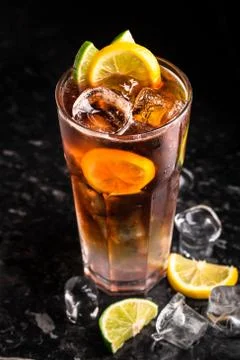 Cuba libre on marble table Stock Photos
