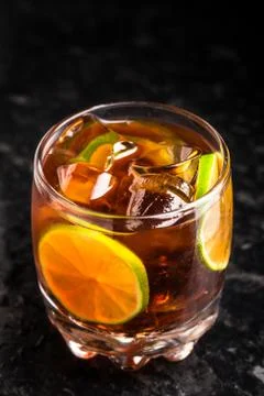 Cuba libre on marble table Stock Photos