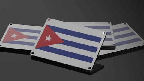 Cuba logo Illustrative 3D Animation WorldClass Moving Symbol Stock Footage 262023571