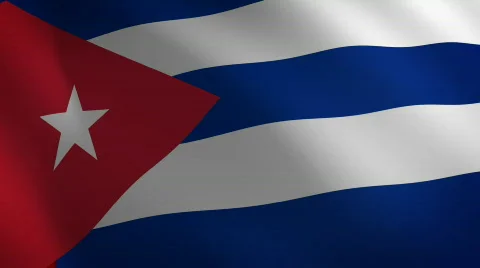 Cuba looping flag waving in the wind Stock Footage 796659
