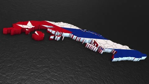 Cuba map 3d. 3d map of Cuba. Vidéo 271554201