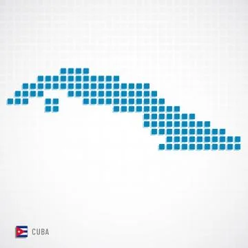 Cuba map and flag icon Stock Illustration