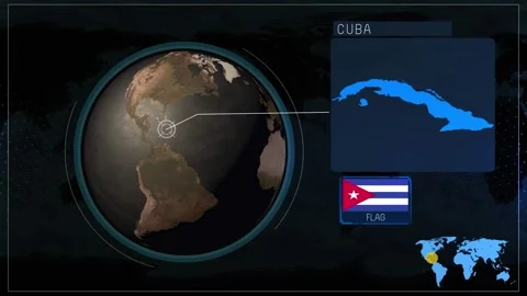 CUBA Map Background Stock Footage 343037475