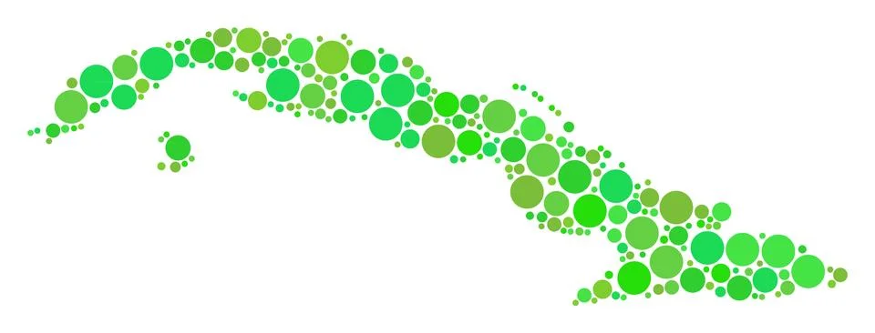 Cuba Map Composition of Circles Illustrazione stock