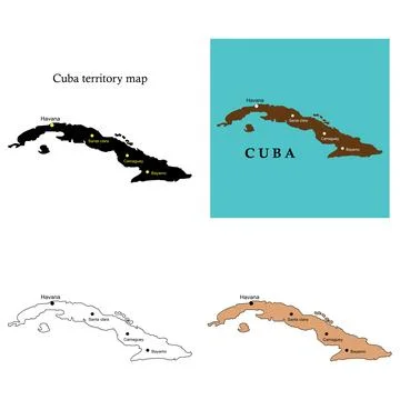 Cuba map design Stock Illustration