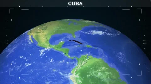 Cuba  Map from Earth Stock Footage 343036226