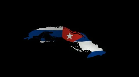 Cuba map flag with alpha channel Video stock 8982771