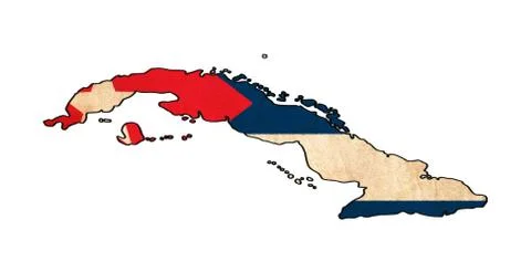 Cuba map on  flag drawing ,grunge and retro flag series Stock Illustration