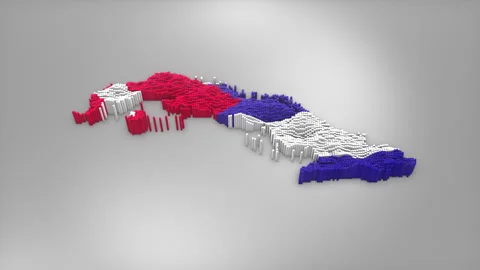 Cuba Map with Flag Intro Background Stock Footage 315160838