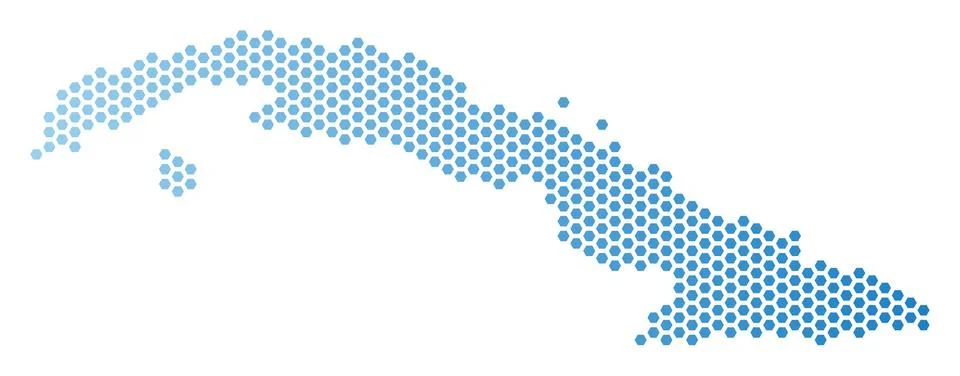 Cuba Map Hexagonal Scheme Ilustração Stock