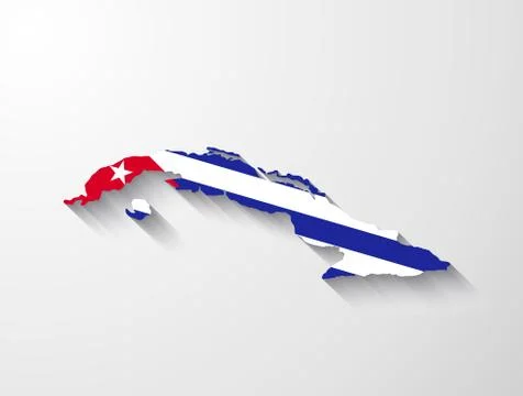 Cuba map with shadow effect Stock Illustration