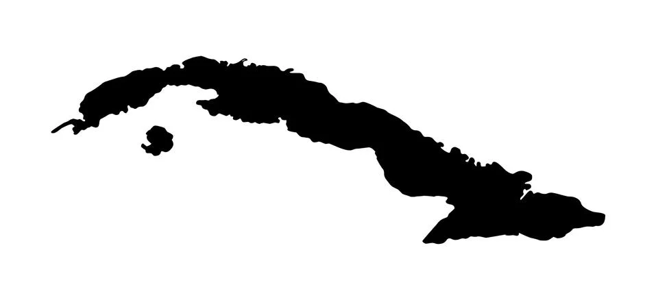 Cuba map silhouette vector isolated Illustrazione stock