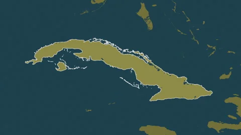 Cuba map - solid. Border. Pattern. Labels Stock Footage 321129744