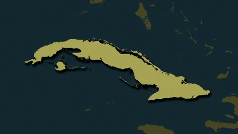 Cuba map - solid. Shadow. Pattern. Stock Footage 273570322