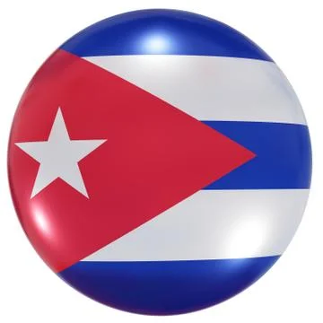 Cuba national flag button Stock Illustration