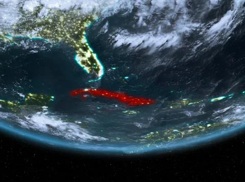 Cuba at night Illustrazione stock