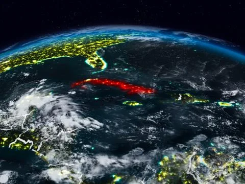 Cuba at night Illustrazione stock