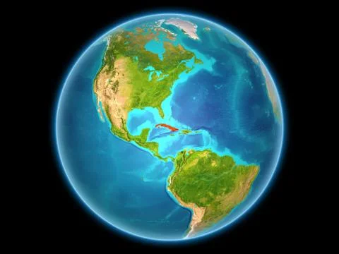 Cuba on planet Earth Illustrazione stock