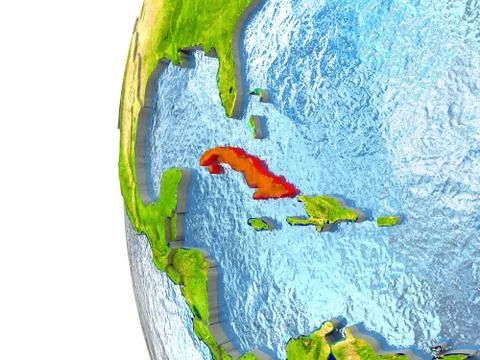 Cuba in red Stock Illustration