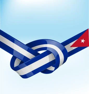 Cuba ribbon flag Stock Illustration
