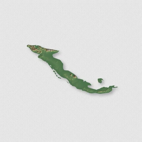 Cuba Rotating 3D Relief Map Seamless Loop, Alpha Channel 4K 스톡 동영상 340721090
