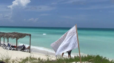 Cuba Sandy and Windy Beach Stock-Footage 32286953