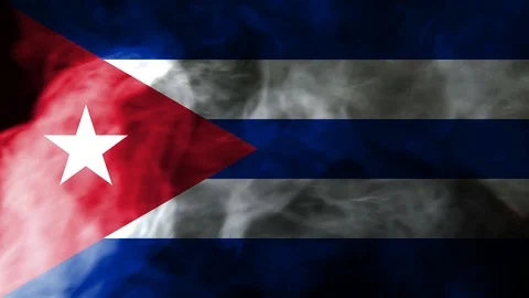 Cuba smoke waving flag 動画素材 98281848