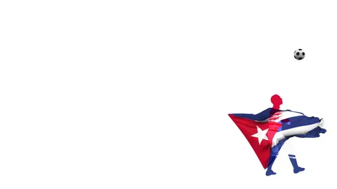 Cuba soccer player kicks  through himself Stock Footage 108585689