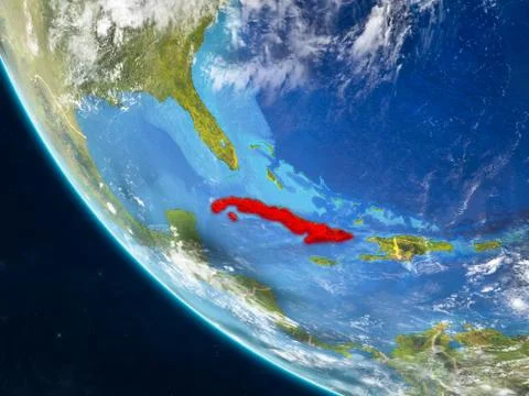 Cuba from space on Earth Illustrazione stock
