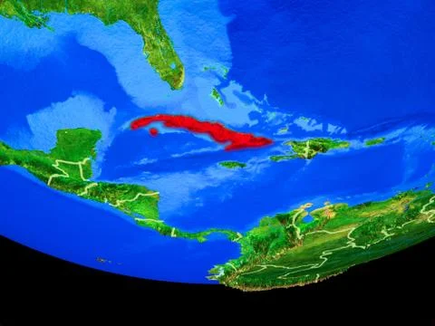 Cuba from space on Earth Illustrazione stock