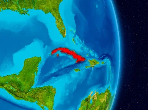 Cuba from space Illustrazione stock