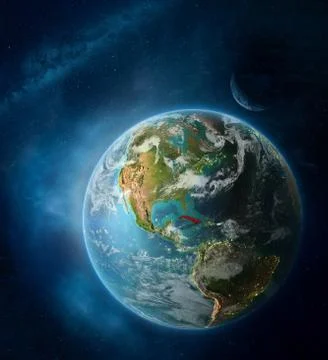 Cuba from space on planet Earth Illustrazione stock