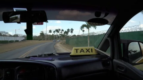 Cuba Taxi interior through the windshield Video stock 107947775