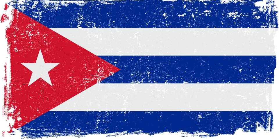 Cuba Vector Flag on White Stock Illustration