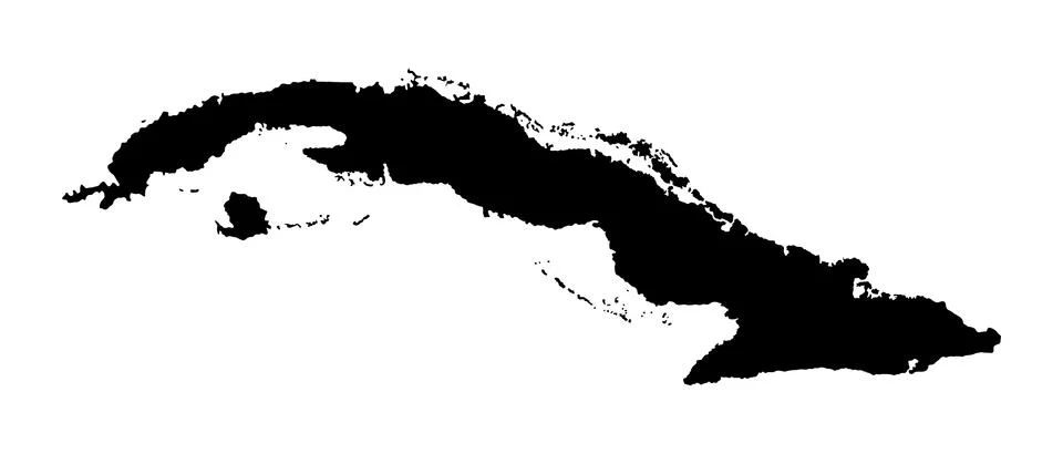 Cuba vector map silhouette isolated on white background イラスト素材