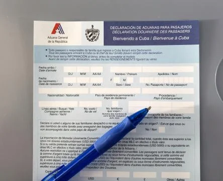 Cuba Visa declaration form. Stock Photos