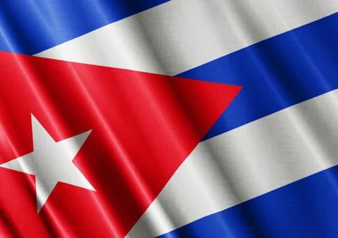 Cuba waving flag close Stock Photos